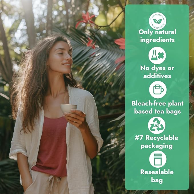 Vital Bloom Moringa Mint Tea, 120 Tea Bags, reduces inflammation, Bleach Free tea bags, Non GMO (Free Bamboo Tongs Included)