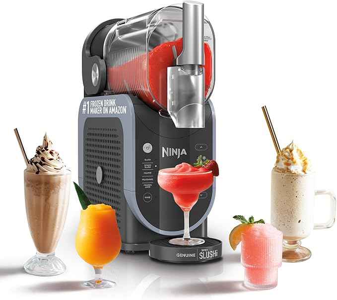 Ninja SLUSHi with RapidChill Technology, 88 oz. Frozen Drink & Slushie Machine, 5 Preset Programs, Margaritas, Frappés, and More, Premium Accents, Black, FS301