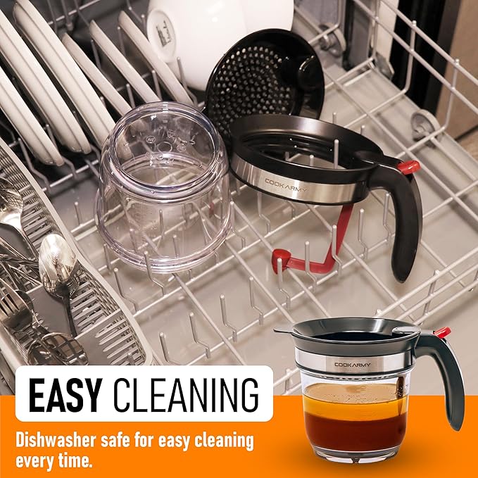 Fat Separator with Bottom Release – 4 Cup Gravy Separator for Cooking with Oil Strainer, Kitchen Grease Separator -the perfect Kitchen Gadget plus a 3-1 Multifunctional Vegetable Peeler