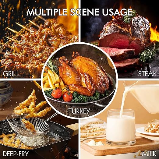 Meat Thermometer Digital with Backlight, Calibration & Hold Function, IP65 Waterproof Food Thermometer for Cooking, Outdoor Grilling, Candy Making
