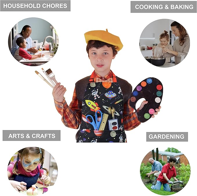 Kids Apron - cooking, gardening, artist, painting, cleaning, baking, pottery, chef, kitchen - gift boys, girls