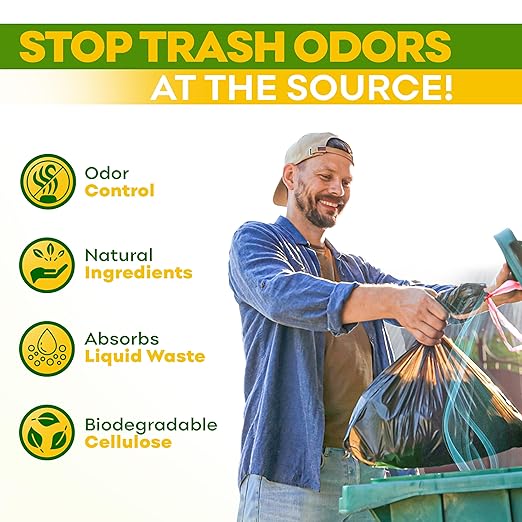 BEEST Dumpster Defender - 15lbs Outdoor Trash Can Deodorizer & Liquid Waste Absorber (Made in USA) Biodegradable Trash Can Odor Eliminator - Powerful Garbage Deodorizer for Always-Fresh Bins - 69 Cups