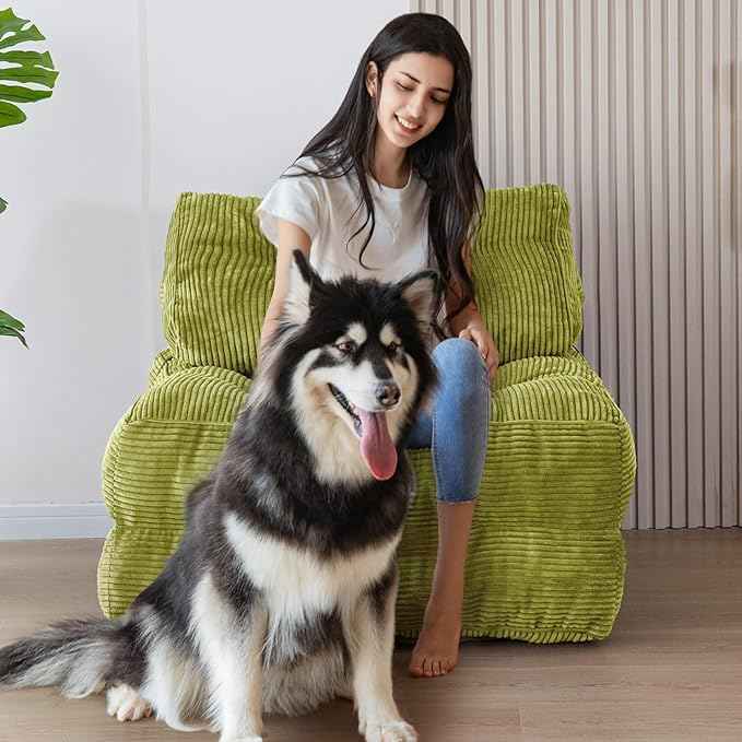 MAXYOYO Folding Sofa Bed, Convertible Sleeper Chair with Pillow Foldable Matress, Portable Fold Out Chair Bed Comfy Floor Sofa Lounge for Living Room Bedroom