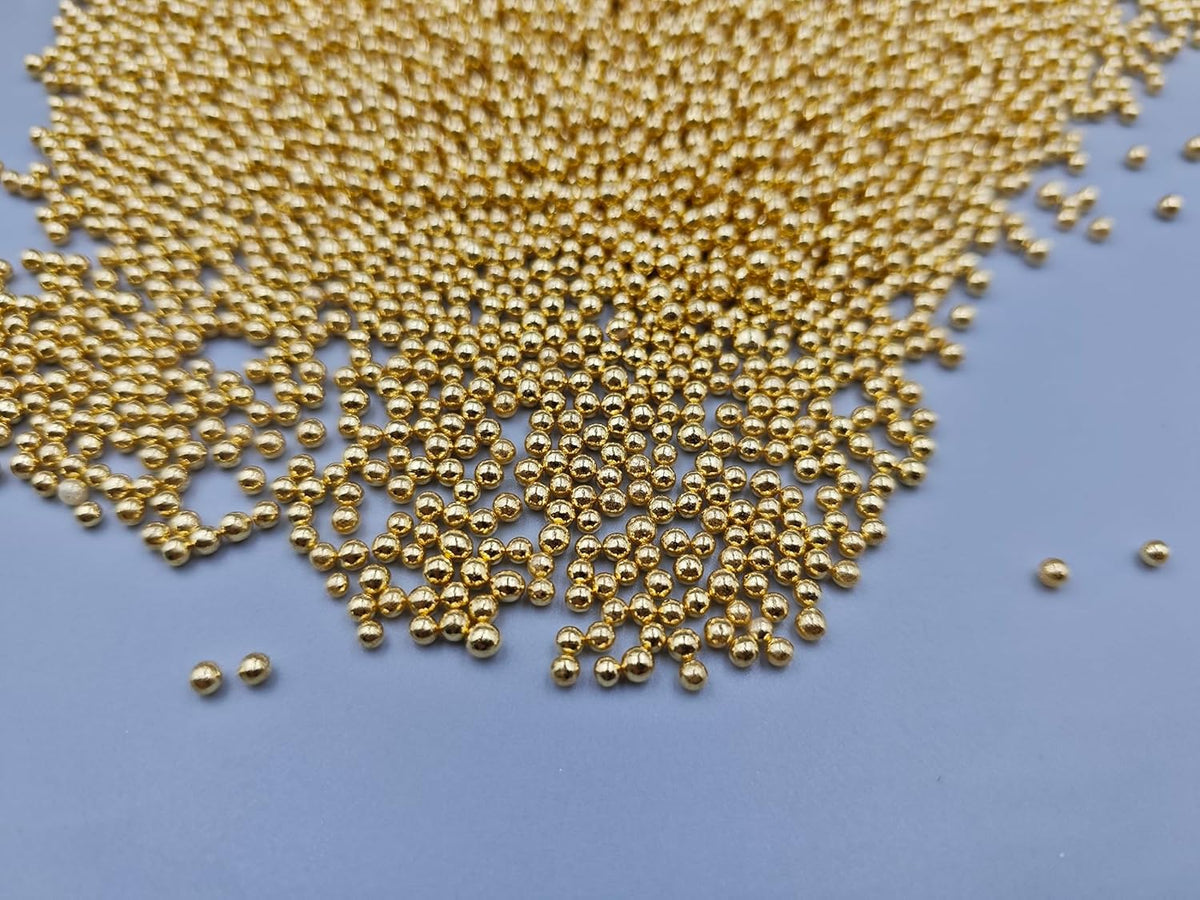 Gold Pearl Sugar Sprinkles 4.23 oz, 2mm Nonpareils Candy Pearls Ideal for Baking,Cake and Cupcake Toppers,Cookie Decoration,Ice Cream Topping,Wedding Shower Valentines Halloween Christmas