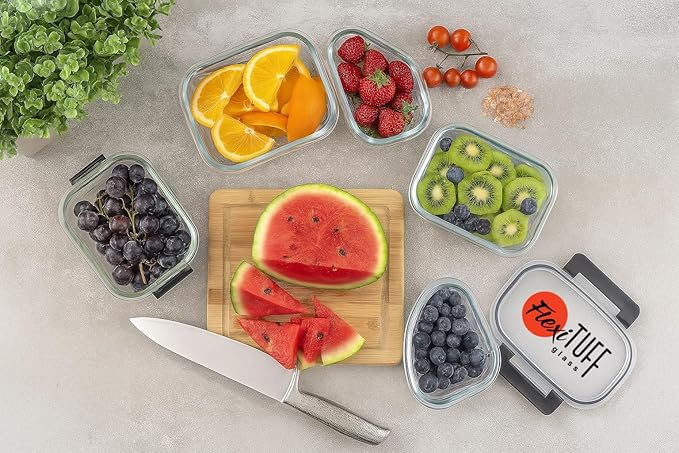 20pcs Set Food Storage Containers (10 Airtight & 10 Lids) |Lunch Containers | Meal Prep Containers | BPA Free, Leakproof Lids, Dishwasher, Microwave and Freezer Safe for Kitchen