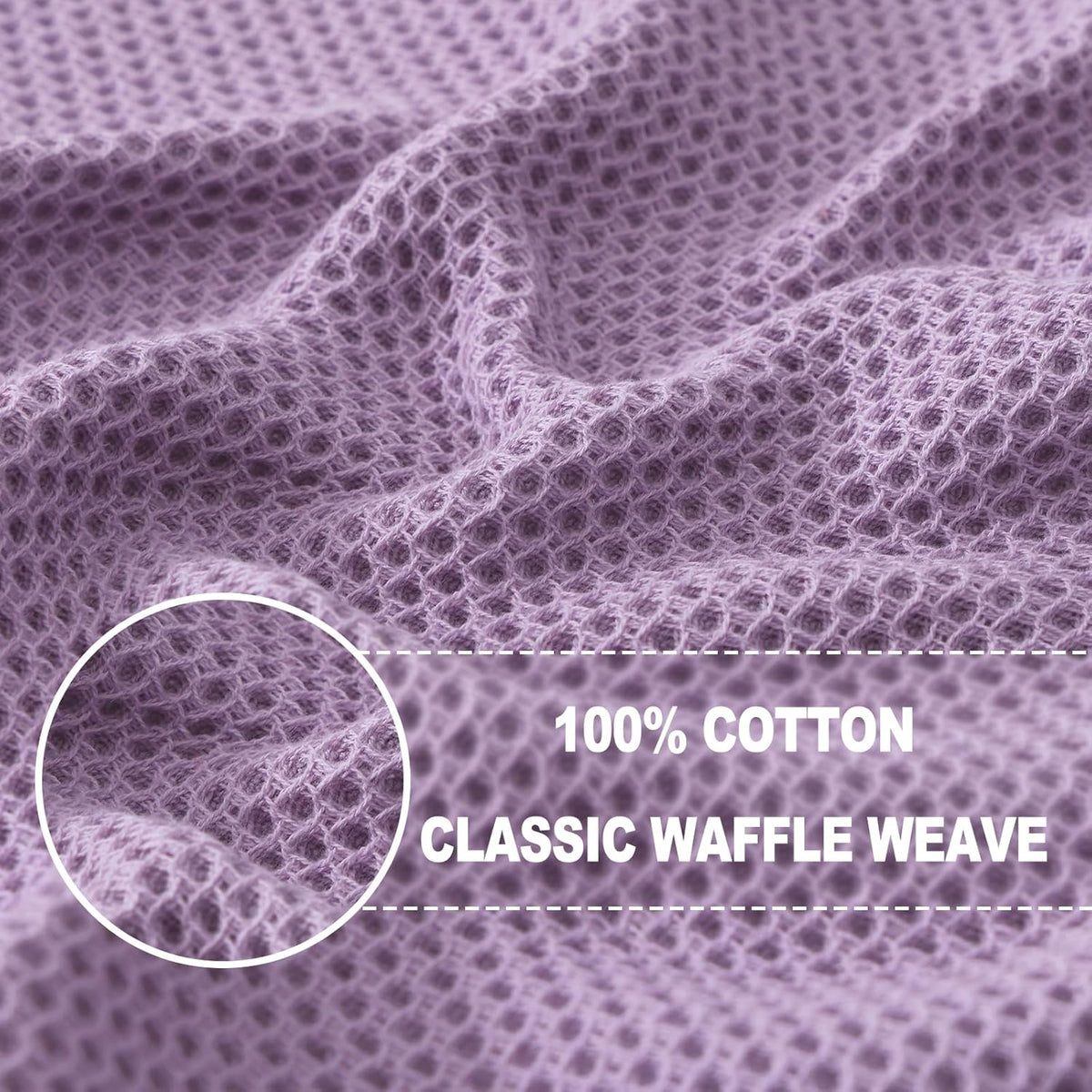 Homaxy 100% Cotton Waffle Weave Kitchen Dish Cloths, Ultra Soft Absorbent Quick Drying Dish Towels, 12 x 12 Inches, 8-Pack, Lavender