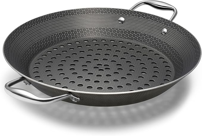 HexClad Hybrid Nonstick BBQ Grill Pan, Dishwasher-Friendly, BBQ and Oven-Safe Up to 900°F