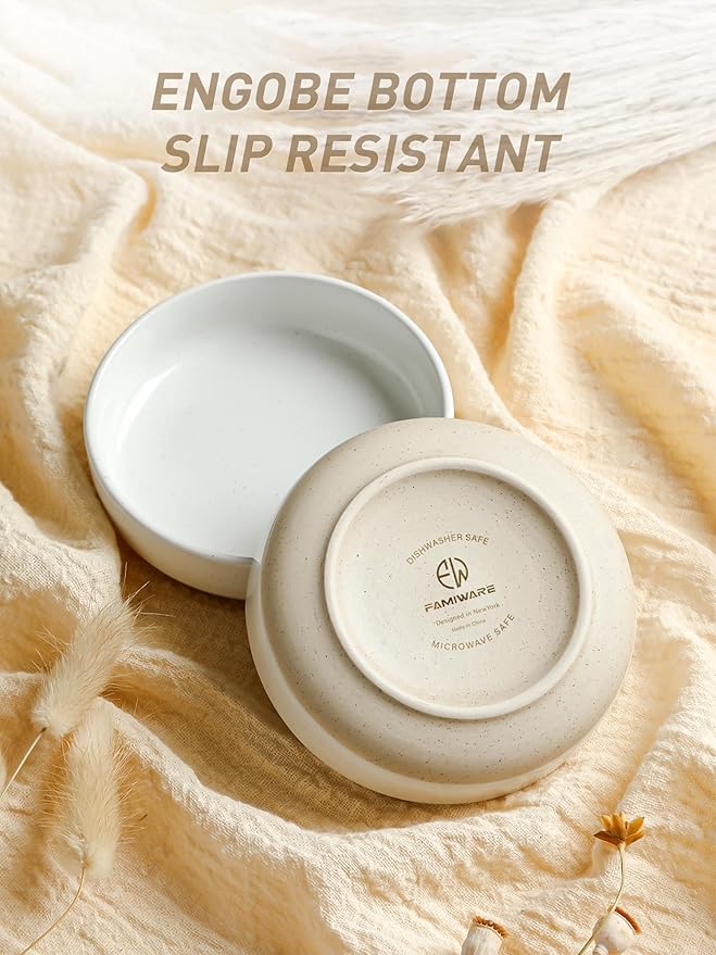 famiware Milkyway Ceramic Soy Sauce Dish, Dipping Bowls Set of 6, Dipping Sauce Bowls/Dishes, 4oz Small Serving Bowls for Side Dishes, Condiment, Sushi, Appetizer, Dessert, White
