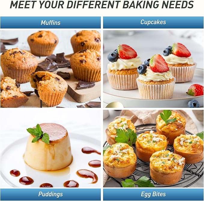 2 Pack 6 Cups Jumbo Muffin Pan with Metal Reinforced Frame Silicone Molds Cupcake Cake Baking Pans Oven Safe Silicone Molds Cookie Muffin Pan Tin Best Baking Sheets Non Toxic Clearance