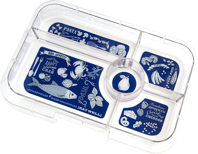 Yumbox Tapas Leakproof Bento Lunch Box - 5-Compartment Bento Container for Adults and Kids; Large Size 9.5x6.9x1.8; BPA-Free, Leakproof & Easy Clean; Lunch Box Kids (Antibes Blue)