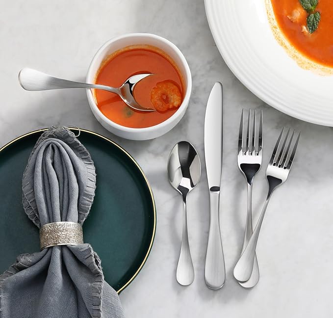 Cangshan RAIN Series Stainless Flatware Set, Window Box, Matte Finish Handle (20-Piece)