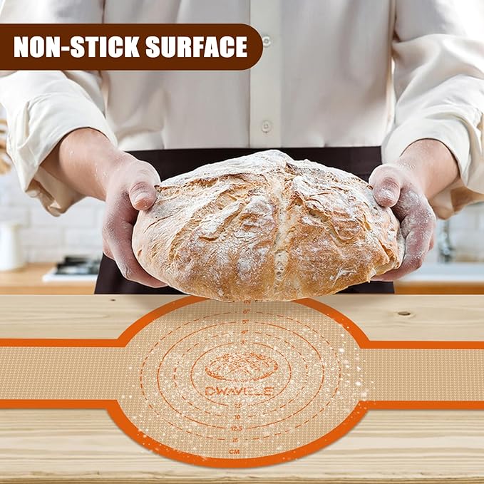 Silicone Bread Sling for Dutch Oven, Non-Stick & Easy to Clean Baking Mat Set, 2 Pcs Reusable Bread Sling for Sourdough Tools ＆ Accessories