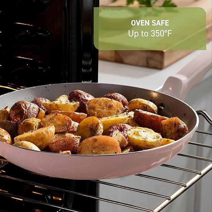 T-Fal Refresh Ceramic Pots and Pans Set, 20-Piece Nonstick Cookware Set, Stockpot, Griddle, Frying Pans, Utensils, Moon Grey