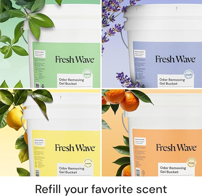 Fresh Wave Odor Removing Gel Bucket, 15.5 lb. (248 oz.), Original Scent Refill - Odor Absorbers for Home, Safer Odor Relief, Natural Plant-Based Odor Eliminator, For Cooking, Trash & Pets