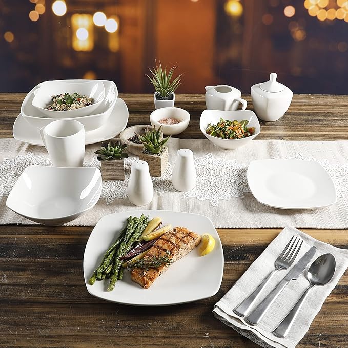 Gibson Home Zen Buffetware 39 Piece Dinnerware Set , White