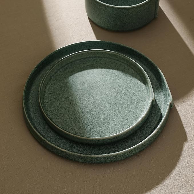Stone Lain Bao 4-Piece Dinner Plate Set Stoneware, Green