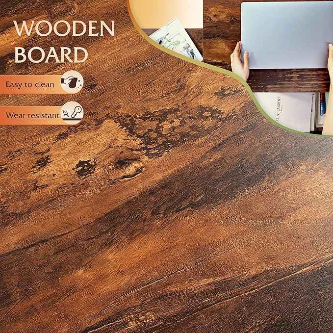WLIVE Lift Top Coffee Table for Living Room,Small Coffee Table with Storage, Adjustable Shelf and Storage Compartment, Mid Century Modern Living Room Table, Wood, Rustic Brown