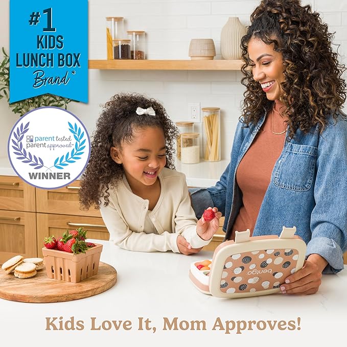 Bentgo Kids 5-Compartment Leak-Proof Bento-Style Lunch Box (Whimsy & Wonder Collection) - Ideal for Ages 3-7, Drop-Proof & Durable, Dishwasher Safe, & PFAS & BPA-Free Materials (Spots & Dots)