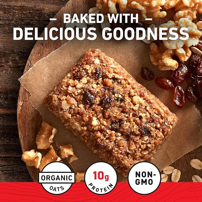 CLIF BAR - Energy Protein Bars - Oatmeal Raisin Walnut - Made with Organic Oats - Energy Bars - Non-GMO - (10 Pack)