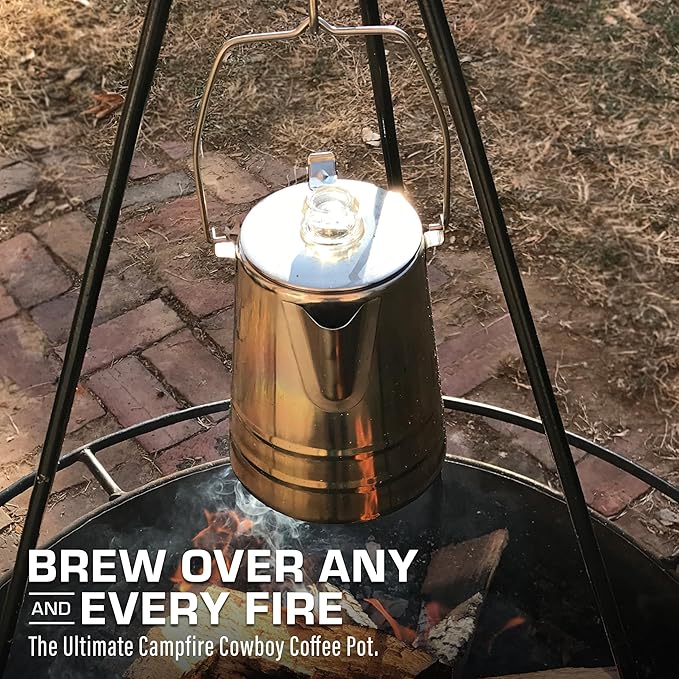 COLETTI Butte Coffee Percolator Camping — Percolator Coffee Pot, NO Aluminum or Plastic [14 Cup]