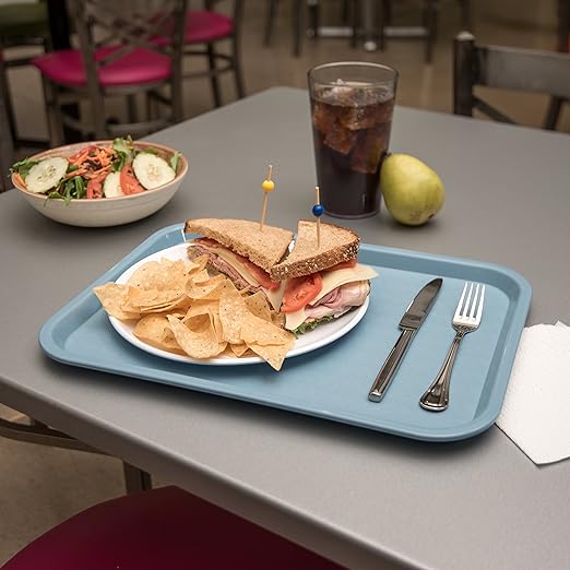 Carlisle FoodService Products Cafe Plastic Fast Food Tray, 12" x 16", Slate (Pack of 2)