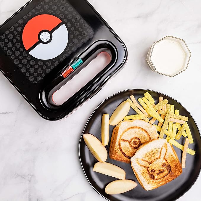 Uncanny Brands Pokemon Grilled Cheese Maker - Make Pokeball and Pikachu Sandwiches - Kitchen Appliance