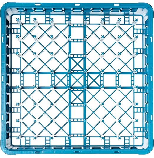 Carlisle FoodService Products OptiClean Peg Dish Rack for Commercial Washing Machines, Tall Peg Plate Rack, Blue (Pack of 6)