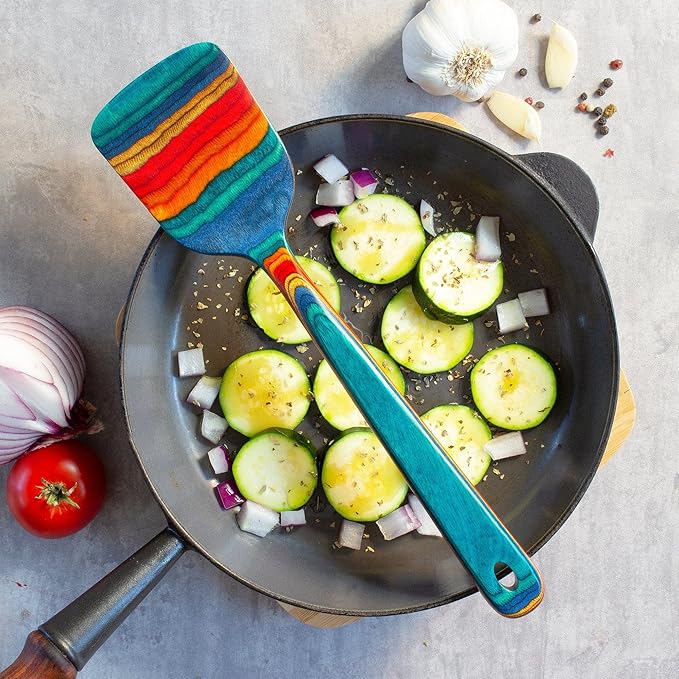 Totally Bamboo Baltique Montego Bay Collection 12-1/2" Wooden Spatula, Safe for Nonstick