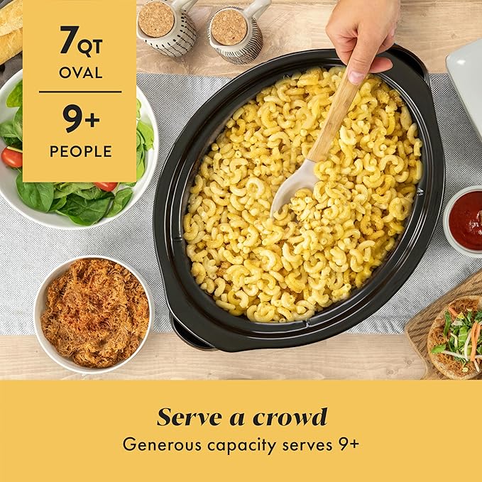 Crock-Pot 7 Quart Oval Manual Slow Cooker, Stainless Steel (SCV700-S-BR), Versatile Cookware for Large Families or Entertaining