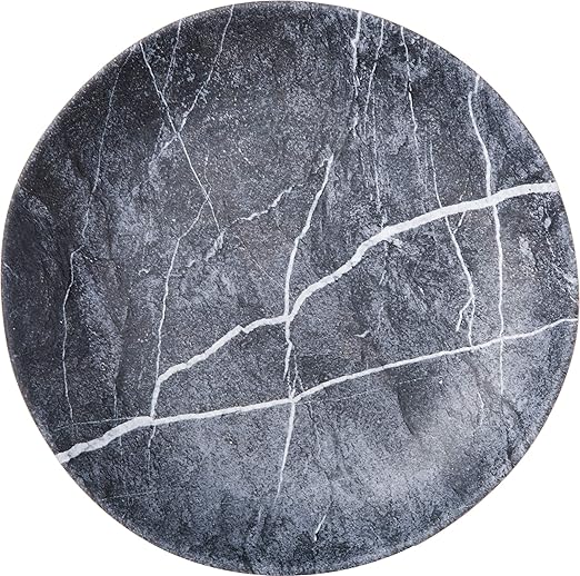 Carlisle FoodService Products Ridge Reusable Plastic Plate Dinner Plate for Home and Restaurant, Melamine, 10.5 Inches, Soapstone