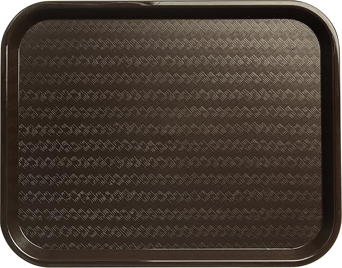 Carlisle FoodService Products Cafe Cafeteria Tray Meal Tray, Fast Food Tray with Patterned Surface for Cafeterias, Fast Food, and Dining Room, Plastic, 14 x 18 Inches, Chocolate, (Pack of 12)