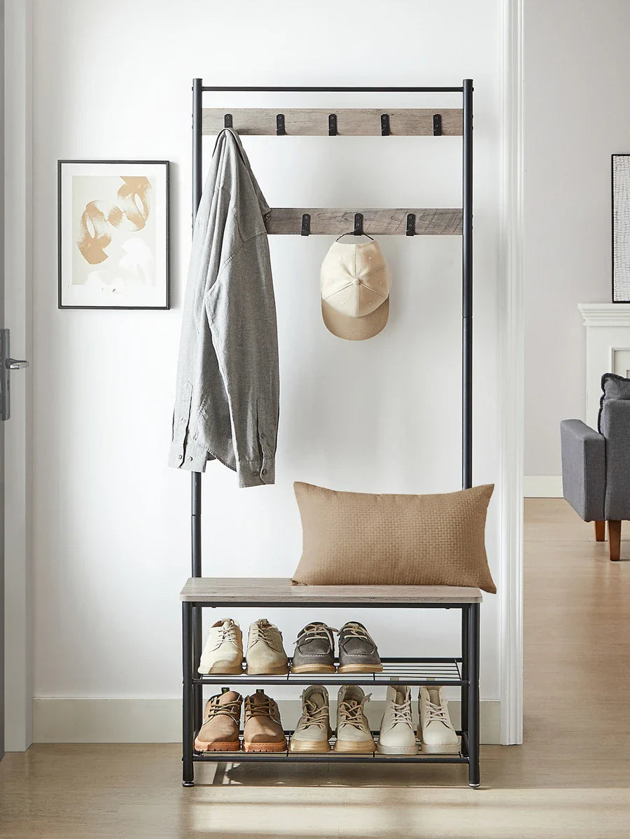 VASAGLE Coat Rack, Hall Tree With Shoe Storage Bench