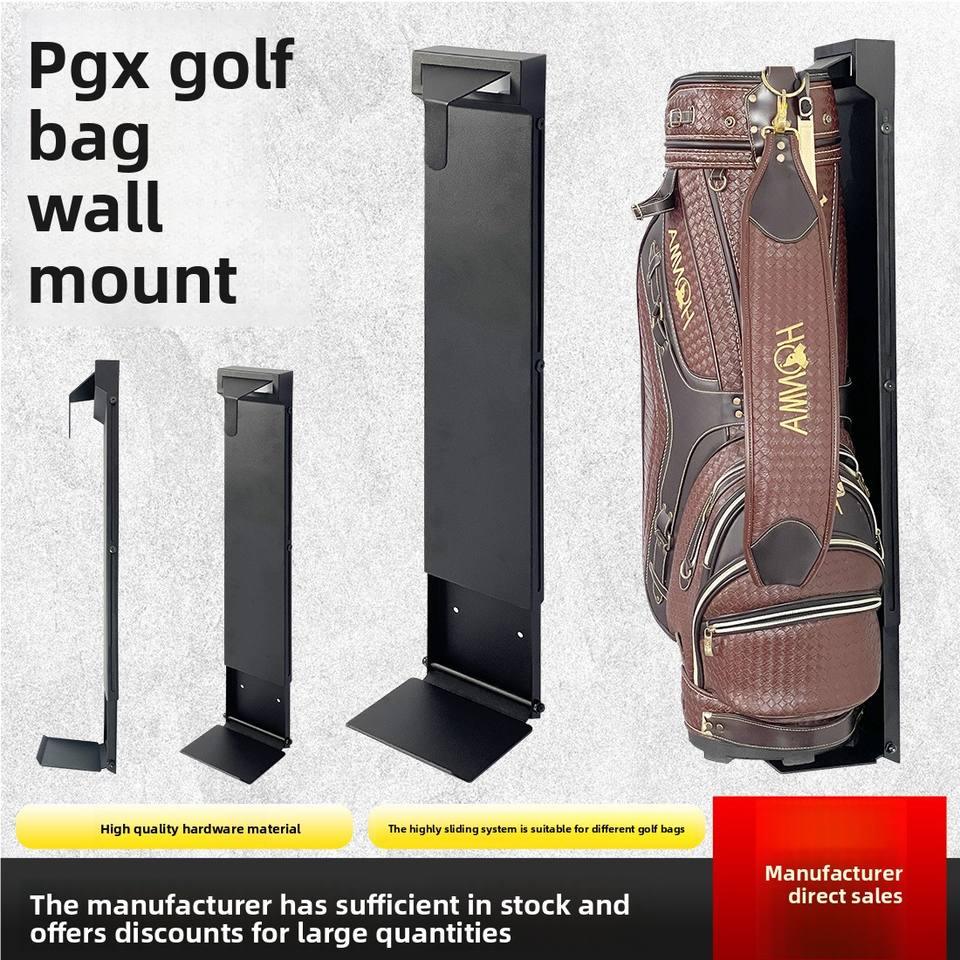 Snavya Wall-Mounted Golf Bag Rack – Waterproof Leather Golf Equipment Storage Organizer with Golf Club Holder