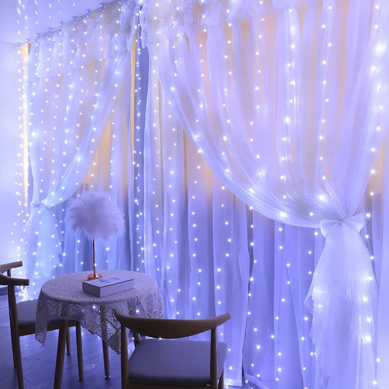 Christmas Curtain Fairy Lights Garland
