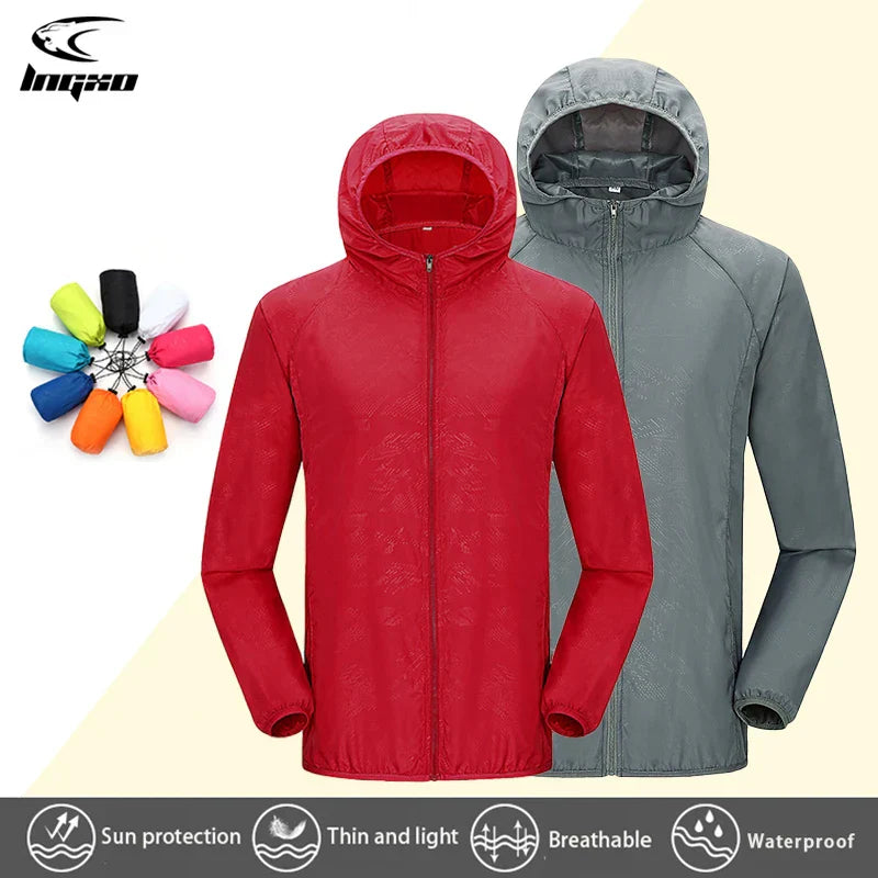 LNGXO Unisex Waterproof Windbreaker