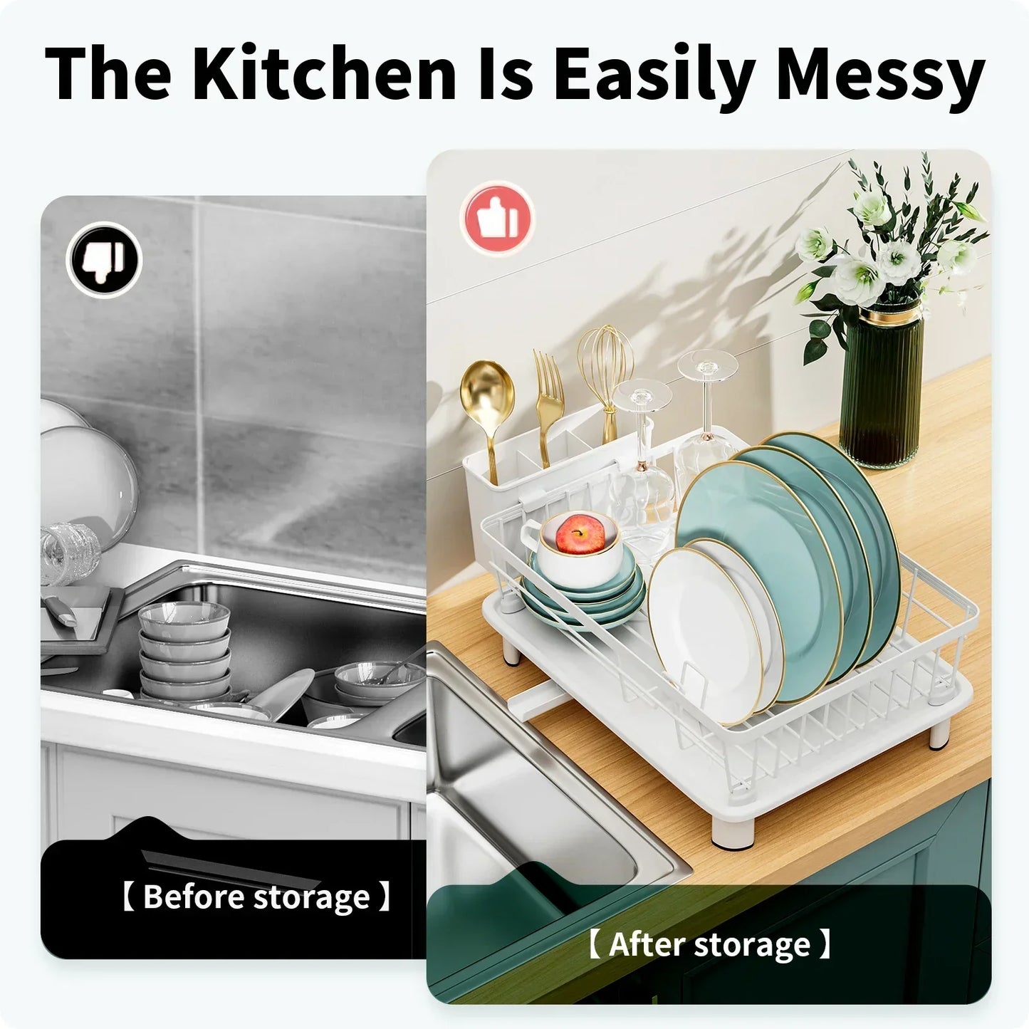 Kitchen Counter Dish Drainer