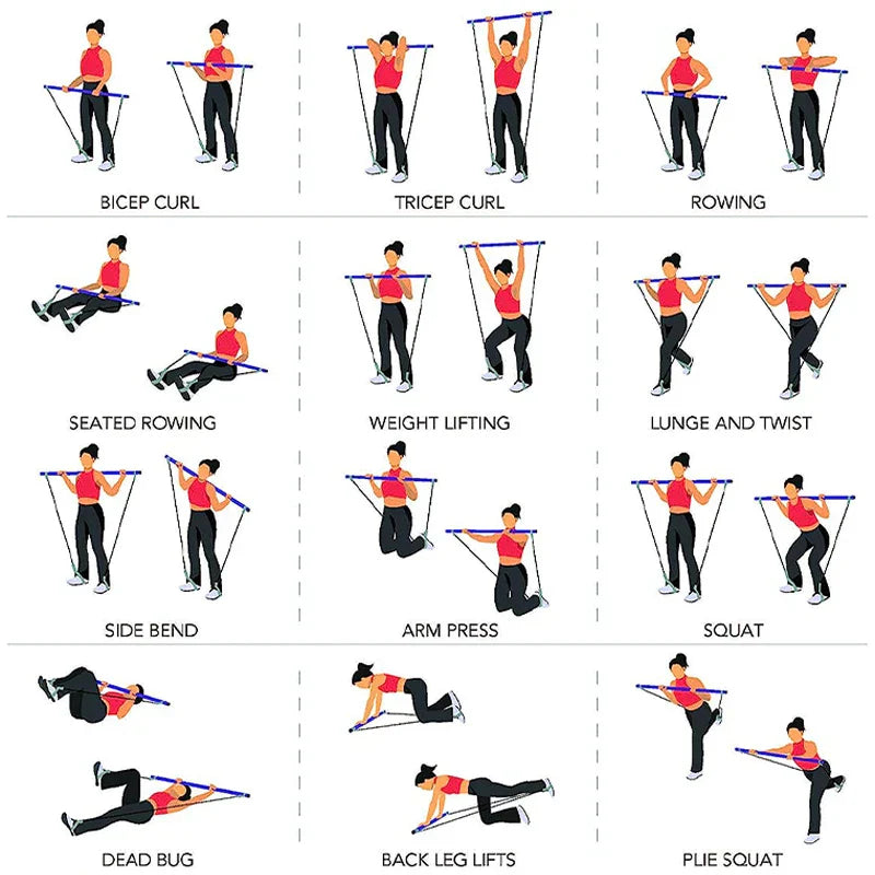 LINGPENG Multifunctional Pilates Fitness Bar