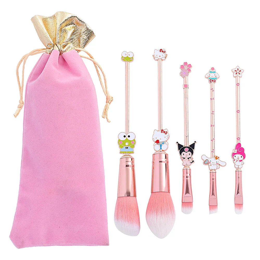 TAKARA TOMY 5PCS Kawaii Kitty Makeup Brush Set