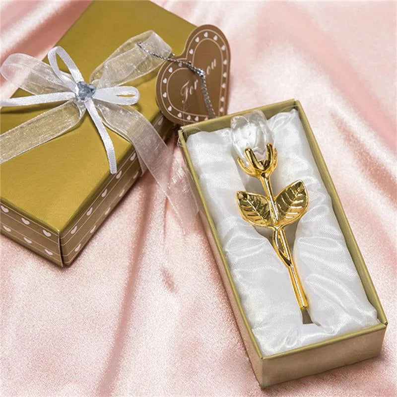 Crystal Glass Rose Figurine