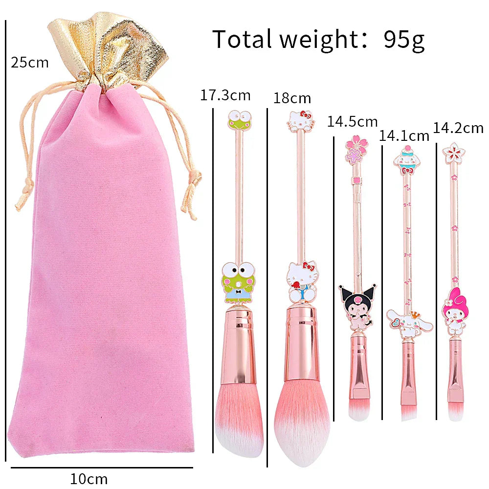 TAKARA TOMY 5PCS Kawaii Kitty Makeup Brush Set