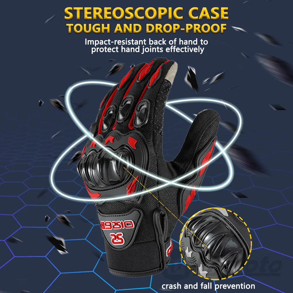 Breathable Full Finger Motorcycle Gloves