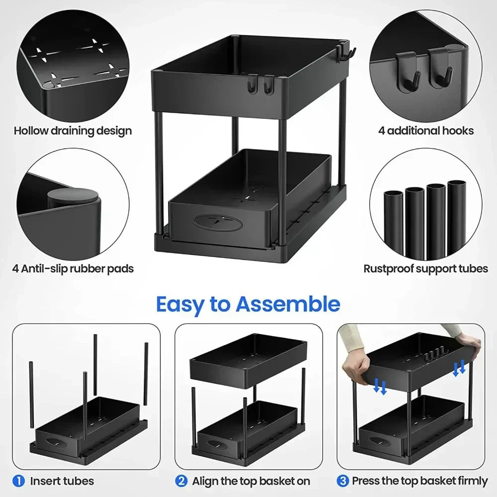 Sliding Basket Kitchen Organizer
