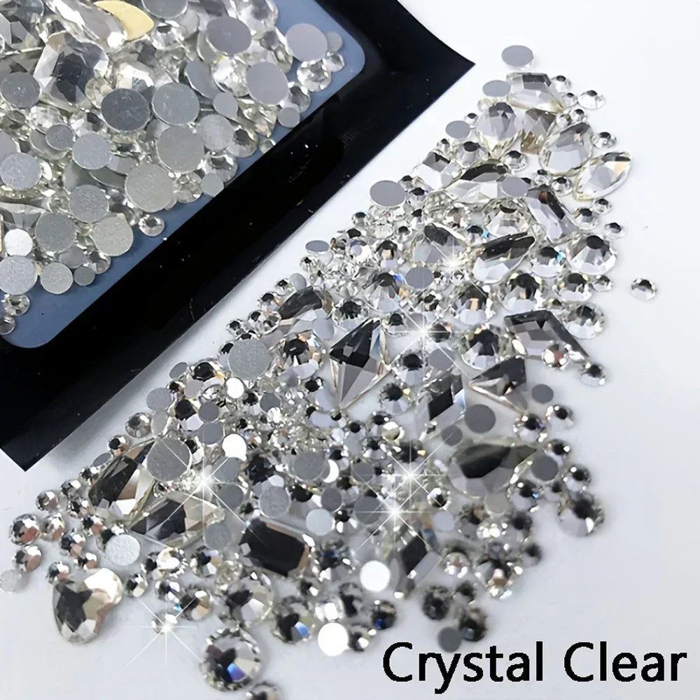 Y2K Glass Rhinestone Nail Set