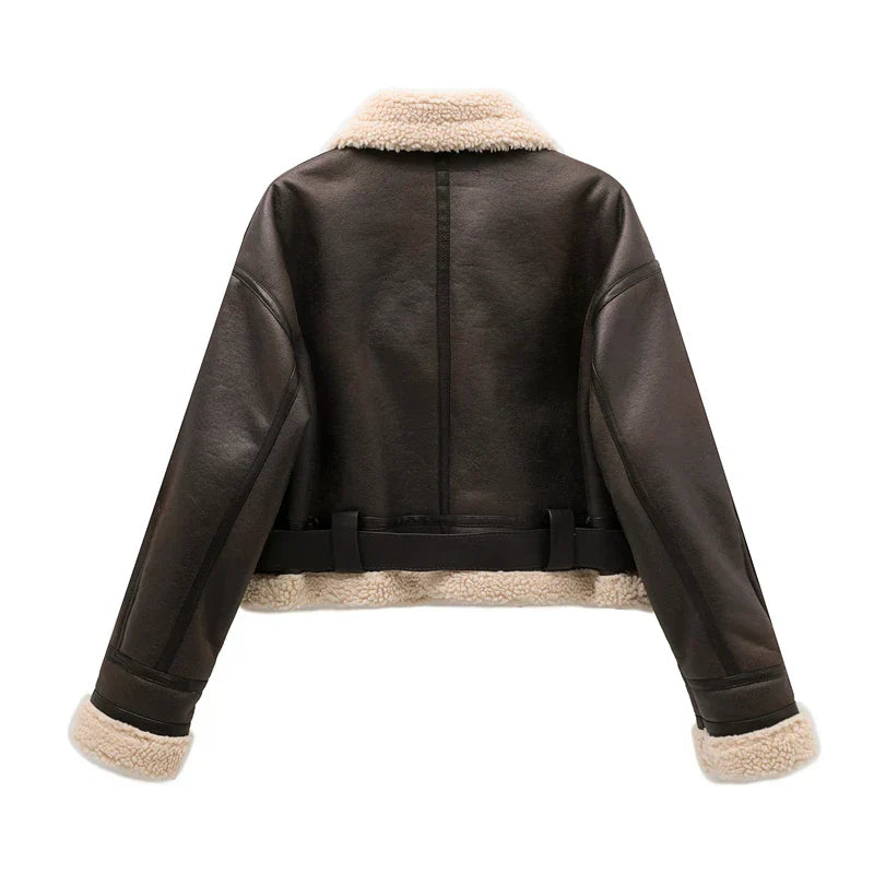 Vintage Warm Faux Shearling Jacket
