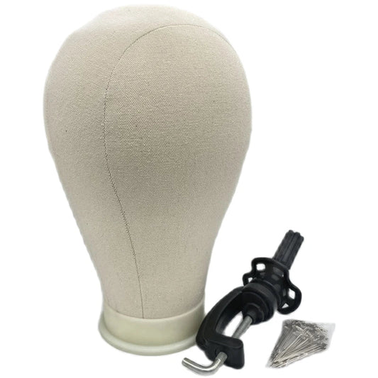 Canvas Block Wig Head Stand
