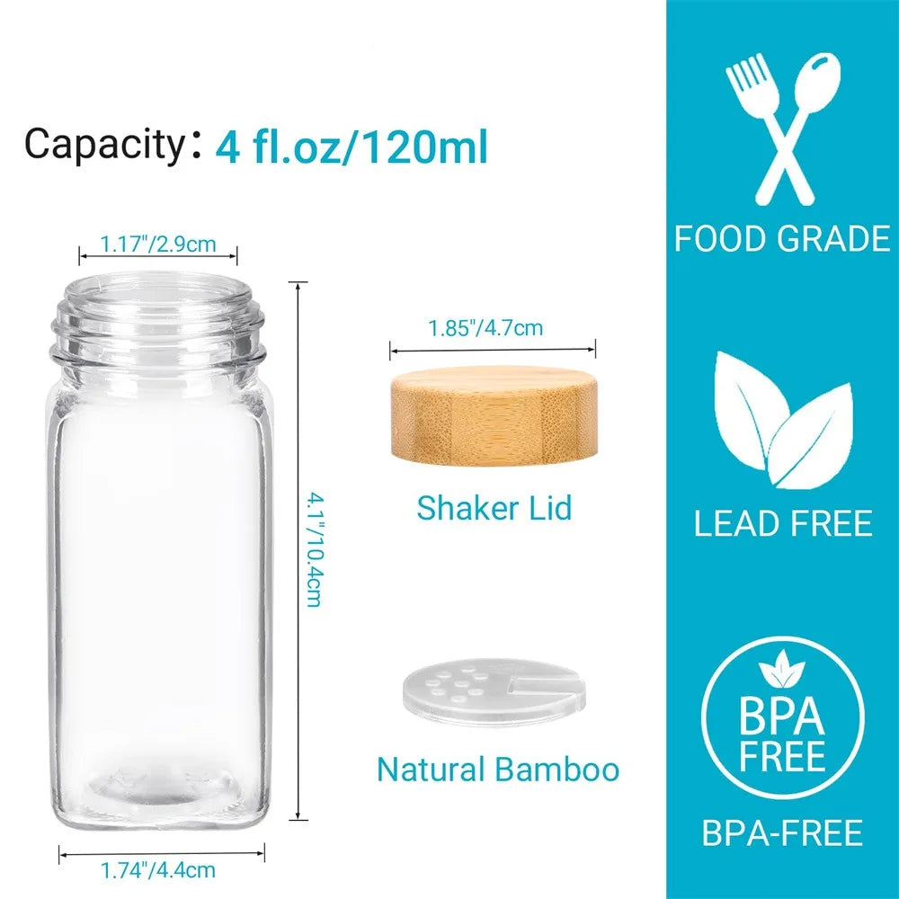 12-Piece Glass Spice Jar Set