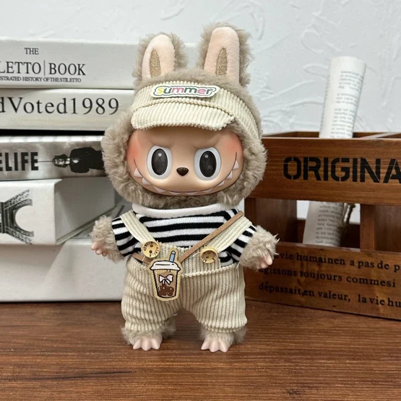 QIANLUO Labubu Cotton Overalls Skirt Set