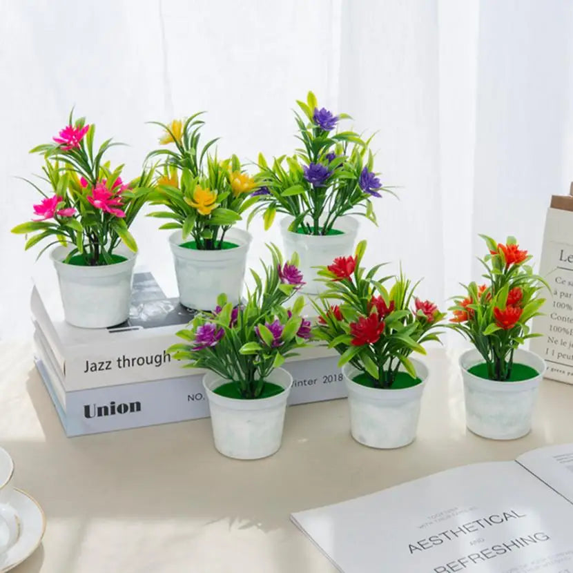 TTCY Mini Potted Bonsai Flowers