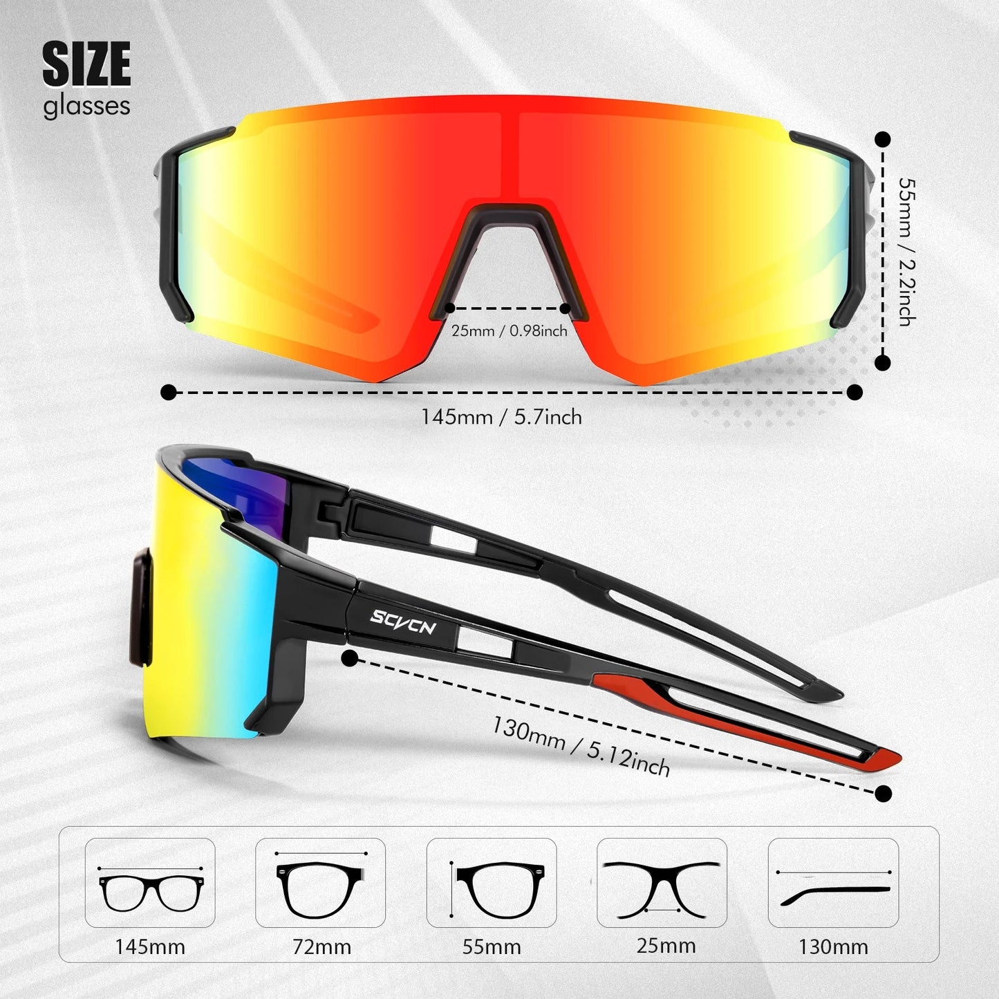 SCVCN UV400 Sports Sunglasses