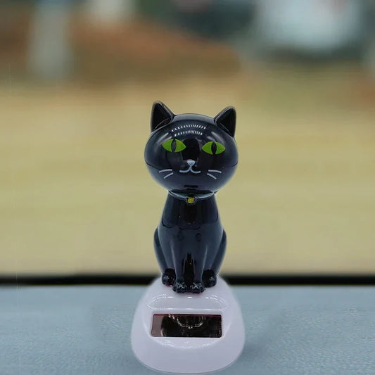 Solar Cat Shaking Head Decoration